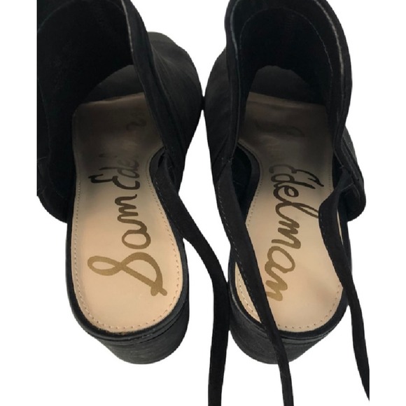 Sam Edelman Sz 10M SAMPSON Black Suede Strappy Ankle Mules EUC - Picture 4 of 8